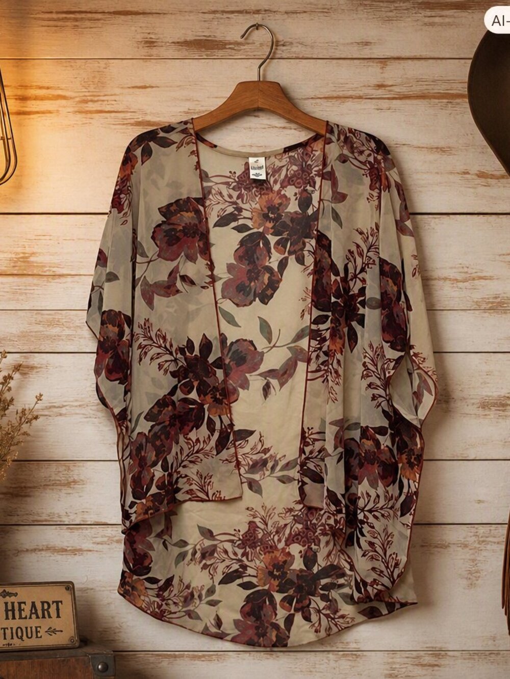 I Joah Sheer Kimono Size Small